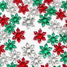 100/300Pcs Fake Snowflake Table Confetti Vase Fillers, Artificial Snow Table Scatters DIY Craft Decor For Christmas, New Year, Winter Wedding & Home Party - Multi-pack - View 2
