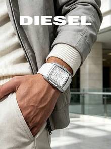 Diesel Croco Digi Series Y2K Retro Crocodile Shaped Digital Watch, All Gold PVD Polished Stainless Steel DZ1406 - Silver - View 1