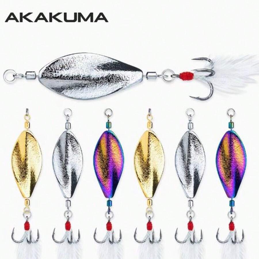 1pc-3pcs Surface Lure Spinner 5g/7g/10g/15g Long Cast Rotating Fishing Lure With Vibrant Coating, Suitable For Freshwater And Saltwater - Multicolor - View 1