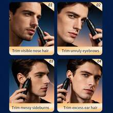 Alat Cukur Bulu Hidung Elektrik Isi Ulang USB, Alat Cukur Bulu Hidung, Telinga, Alis, dan Wajah Tanpa Rasa Sakit, Unisex - hitam - View 4