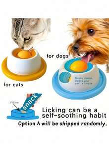 Pet Licking Mat Yogurt Licking Bowl Slow Feeder Bowl, Suitable For Cats And Dogs - Blue And White Interactive Snack Bowl, Promotes Dental Health And Mental Stimulation, Durable Plastic Material, Pet Licking Mat, Pet Snack Time, Fun Pet Design, Smooth Surface - 500ml - View 2