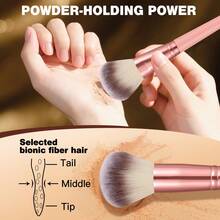 30pcs And 1pc Gift Makeup Brushes Set, Soft Dense Cosmetic Brushes For Foundation Powder Blush Eyeshadow Concealer Contour Highlight, Complete Face & Eye Makeup Brush Kit, Handles For Makeup Beginners And Daily & Party Makeup Application - Multicolor - View 8