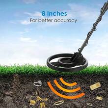 High Sensitivity Metal Detector MD4070, Adjustable Pole Waterproof Coil, Discrimination Mode LCD Screen, Outdoor Beach Treasure Gold Detector - Black - View 3