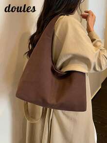 Minimalist Fashion PU Leather Shoulder Bag, Suitable For Commuting And Travel - Coffee - View 9