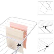 Tendedero de Ropa Plegable con Alas, Color Blanco, para Interior y Exterior, Gran Capacidad - Blanco - Ver 12