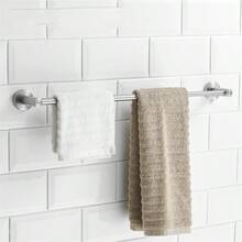 Stainless Steel Extendable Towel Rack Clothes Hanging Rod, Suitable For Bathroom Or Kitchen, Room Decoration, Holiday Essentials, Home Decor, Random Color And Style - Multicolor - View 10