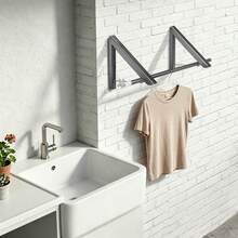 SENDERPICK Grey Wall Mounted Drying Rack Laundry Room Drying Rack Space Saving Clothes Rack - Grey - View 1