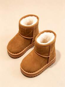 1 Pair Classic Fashion Toddler Snow Boots, Winter Baby Boots, Suitable For Boys And Girls, Daily Wear, Weekend Travel And Family Gatherings - Brown - View 6