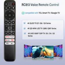 RC813 Voice Remote Control, Compatible With T*CL TV Remote, With 6 Shortcut Keys, Suitable For T*CL 4K QLED/UHD/QD-Mini Series Smart TV - View 7