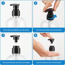 2 Botol Pompa Plastik Bening Motif Bunga Poinsettia dan Permen Tongkat 300ml, Wadah Sabun Tangan Isi Ulang untuk Meja Rias, Cocok untuk Liburan - MultiWarna - View 7