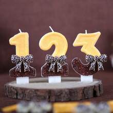 1pc Digital Birthday Candle Leopard Print Bow Cute Girly Atmosphere Color Block Handmade Candle Birthday Party Theme Party Cake Decoration Candle Number Candle - View 4