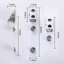 20pcs/30pcs Klip Lencana Logam dengan Tali PVC Transparan, Cocok untuk Kartu Identitas dan Pemegang Lencana, Lencana ID Sekolah (20pcs/30pcs) - Beraneka warna - View 2