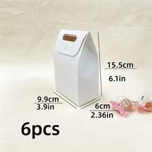 6pcs Kraft Paper Gift Bags With Window, Foldable Blank Paper Storage Bags, Small Decorative Accessory Universal Packaging Bags, Suitable For Easter, Halloween, Wedding, Birthday Party, Holiday Return Gifts, Handmade Small Items Storage, Multi-Scenario Universal - Multicolor - View 11