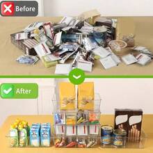 Clear Acrylic Tea Bag Storage Box With Dividers, Multi-Compartment Desktop Organizer For Coffee Capsules, Tea Bags, Kitchen Countertop And Office Coffee Station Organizer - Transparent - View 4