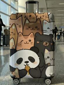 Cat Print Luggage Cover, Fits 18-32 Inch Suitcases. Stretchable, Scratch-Proof & Dustproof, Stylish Decoration For Luggage. - Multicolor - View 21