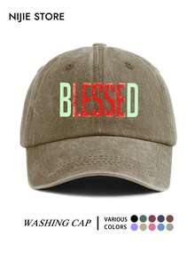 1pc Men's Letter Print Baseball Cap, Casual Adjustable Lightweight Comfortable Duck Bill Hat, Unisex Multi-Functional Vintage Washed Hat, Halloween Decorative Hat - A - View 10