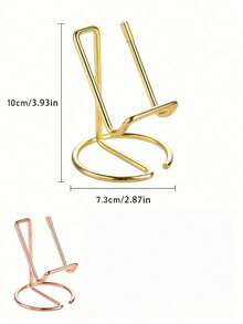 1pc Gold/Rose Gold Phone Stand, Universal Desktop Stand Compatible With IPad, Vertical Stand, Portable Minimalist Design, Stable Desktop Stand, Minimalist Iron Desktop Phone/Tablet Stand, Creative Metal Phone/Tablet Stand, Room Decor, Home Decor Ornament, Home Accessory, Personalized Gift, Room Decor, Bedroom, Bathroom, Guest Room, Wedding Decor - A - View 15