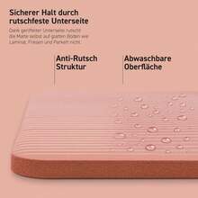Gymnastikmatte Premium - rutschfeste Fitness- & Yogamatte - Pfirsich - Übersicht 4