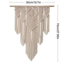 1pc Macrame Wall Art Handmade Woven Lace Tapestry Bohemian Style Colorful Tassel Wall Hanging Decor - Multicolor - View 16