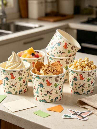 10/20 pièces Tasses à glace, Tasses à dessert, Tasses à sundae, Tasses de fête, Tasses à glace en papier, Tasses à glace en papier jetables, Fournitures pour fête de glace, Tasses pour table de dessert de mariage, Fournitures pour bar à sundae, Contenants à dessert pour traiteur de fête, Tasses à glace sundae en papier