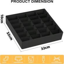 1pc/3pcs Solid Color Underwear Storage Box, Non-Woven Fabric Sock Organizer, Wardrobe Storage Box (Suitable For Underwear, Bra, Socks, Tie, Scarf, Etc.), Home Storage Supplies, Bedroom Storage - Black - View 6