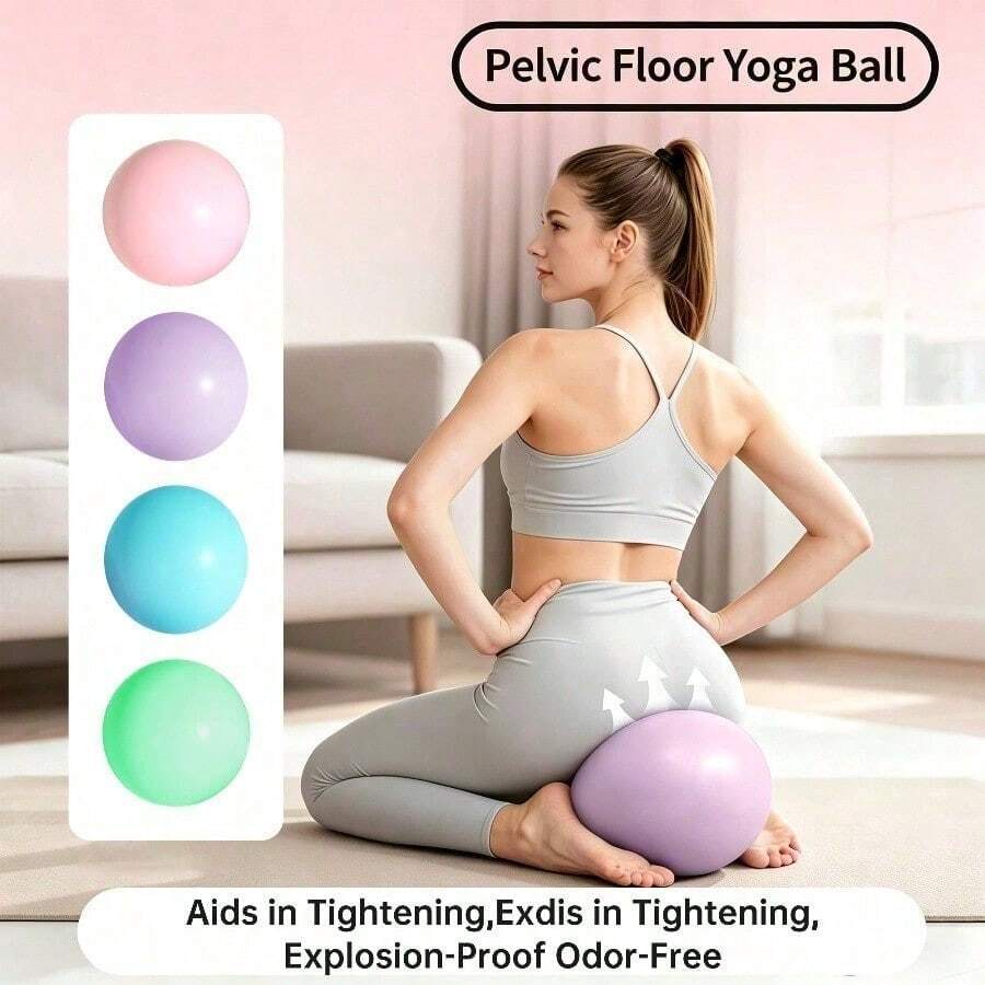 3/5PCS Pilates Yoga Ball Postpartum Pelvic Floor Training Core Workout Thickened Anti-Burst Non-Slip Waist Shaping Butt Lifting Fitness Ball - Multicolor - View 1