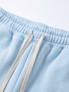 KyrLssu Women's Wide Leg Sweatpants, Elastic Waist Drawstring Casual Long Pants With Pockets - Blue - View 5