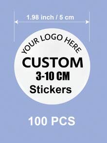 1/20/50/100/500pcs 3-10cm Customized Personalized Waterproof Round Stickers For Business Logo, Suitable For Various Occasions, Photos, Images, Labels, Custom Logo Stickers, Circle Label Stickers, Custom Sticker Logos, Thank You Sticker - White - View 35
