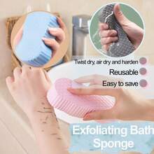 1pc Painless Exfoliating Bath Sponge Towel, High-Density Sponge Deeply Removes Dead Skin, Gentle Skin-Friendly Design, Easy To Clean Dirt, Portable Bathing Accessory, Suitable For Bathroom, Gym, Hotel And Rental Apartment Daily Use - Multicolor - View 10