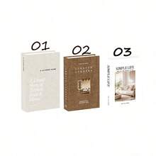 2pcs/1pc Paper Aesthetic Decorative Books, Coffee Table Book Decor - Faux Decorative Books For Decoration - Home Tabletop Decor - Nightstand Decor - Home Bookshelf Decor - Brown and White - View 10