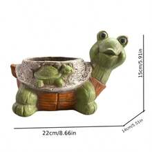 Creative Textured Resin Turtle Planter Decorative Flower Pot Home Balcony Turtle Potted Plant Outdoor Windowsill Yard Garden Turtle Resin Ornament Succulent Flower Pot Gardening Decor - Turtle Planter - View 13