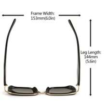 1pc Square Large Frame Clear Lens Glasses With Metal Temple - Black - View 11
