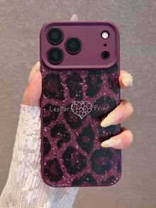 Fashion Dopamine Cherry Red Leopard Print Heart Phone Case Compatible With IPhone 18 Pro Max/18 Pro/18/17 Pro Max/17 Pro/17/16 Pro Max/16/16 Pro/16 Plus/15/15 Pro Max/15 Pro/15 Plus/11/12/13/14 Pro Max/12 Pro/12 Pro Max/13 Pro/13 Pro Max/7 Plus/14 Pro/14 Pro Max/14 Plus Soft Protective Cover Luxury - Cherry Red - View 2
