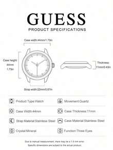 GUESS W1107G3 Odyssey Series Men's Watch Blue Panda Dial Multifunction Chronograph Gold Steel Band Quartz Watch - Watch - View 8