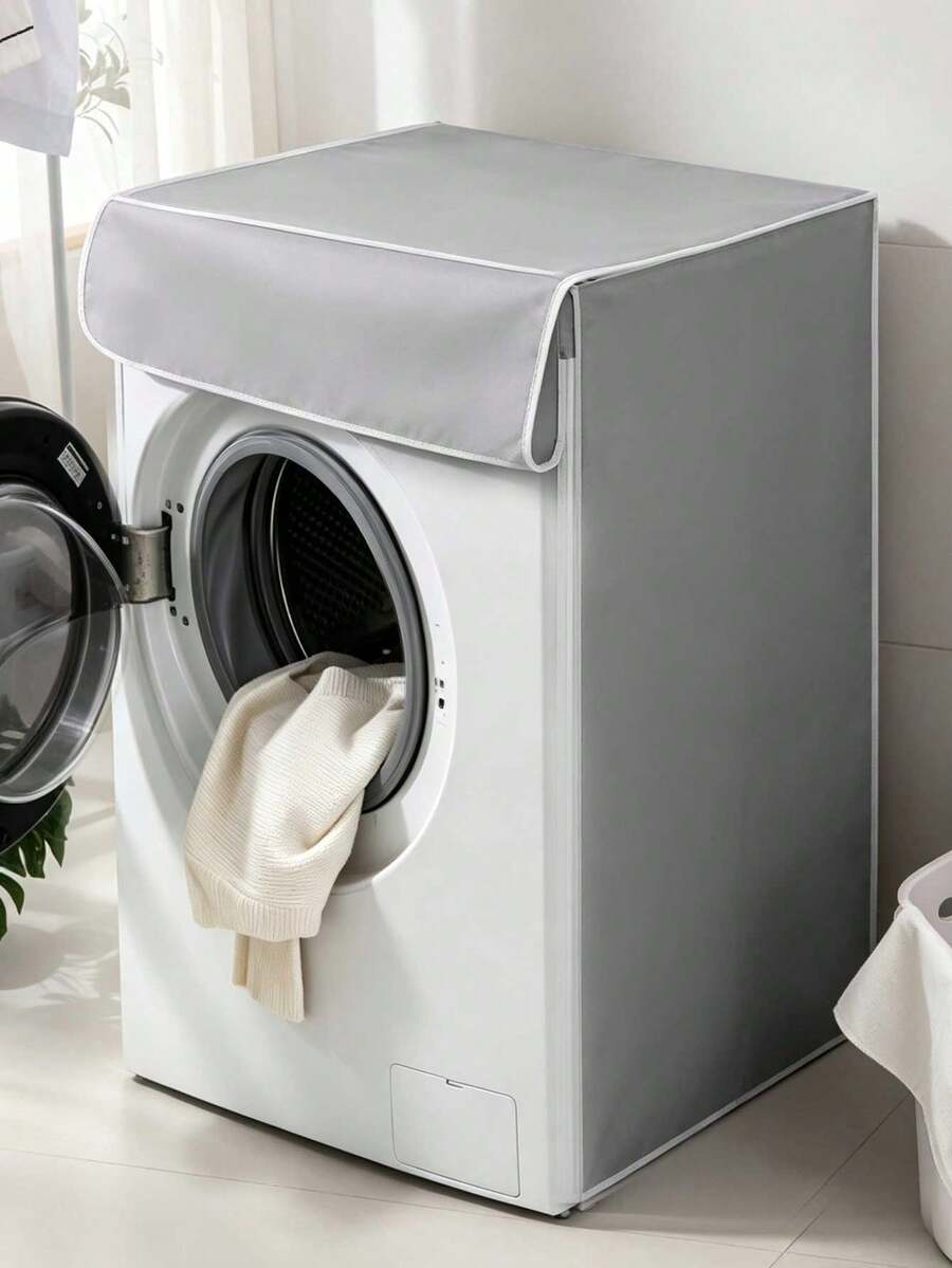 Solid Color Sun Protection Washing Machine Cover, Home Washing Machine Drum Cover Towel, Suitable For Washing Machine Dust Protection, Protective Cloth, Dryer Cover, Reusable Laundry Balls, Best Choice For Gifts To Friends And Family, Mother's Day Gift, Valentine's Day Gift - Multicolor - View 1