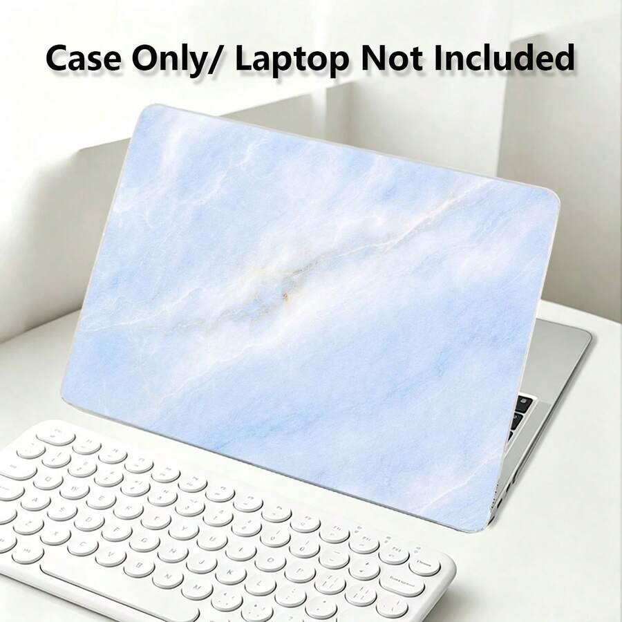1pc Protective Case, Fresh Blue Watercolor Marble Pattern UV Printed, Laptop Protective Cover, Minimalist Lightweight Durable Protective Case Suitable For 13 Inch Neo Laptop Protective Case A3404 Model/ Air Pro 13.3 13.6 14.2 15.3 16.2 Inch/ Matebook D14/D16 - View 1