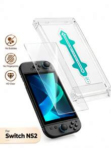 Jemdura HD Tempered Glass Screen Protector Compatible With Switch NS2 - Comes With Dust-Free Installation Tray For Easy Setup; Scratch-Resistant, Bubble-Free And Highly Shatter-Proof, Ideal Accessory Compatible With Switch 2 - View 1