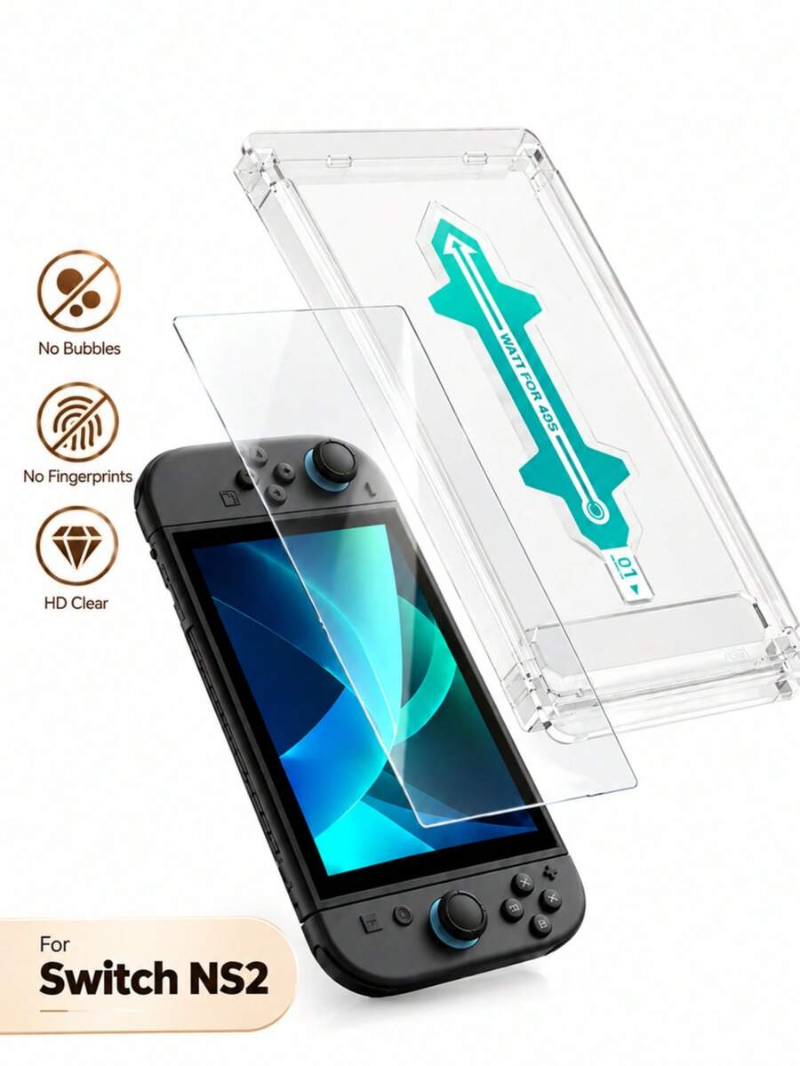 Jemdura HD Tempered Glass Screen Protector Compatible With Switch NS2 - Comes With Dust-Free Installation Tray For Easy Setup; Scratch-Resistant, Bubble-Free And Highly Shatter-Proof, Ideal Accessory Compatible With Switch 2 - View 1