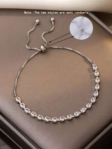 Andkiss 1pc Water Drop Zirconia Bracelet, Suitable For Valentine's Day Gift - Multicolor - View 4