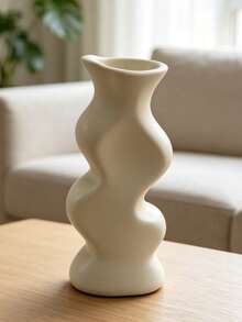 1Pc Strange Curved Wave Shaped Resin Art Vase, Sculptural Irregular Nordic Table Decor, Mid Century Niche Aesthetic Flower Arrangement Ornament For Home Shelf Display, Unique Gift Choice For Art Lovers - Twisted Vase - View 13