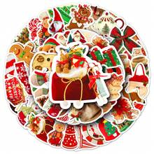 50pcs Mixed Christmas Element Pattern Stickers, Self-Adhesive Stickers, Suitable For Water Bottles, Laptops, Skateboard Decoration - Multicolor - View 5