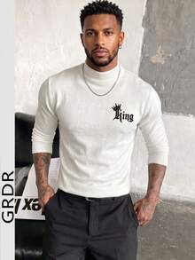 GRDR Men's Fashion Long Sleeve Sweater - Versatile Casual Knitwear - White - View 3