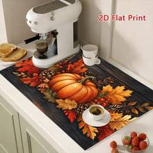 1pc Pumpkin Diatomaceous Earth Absorbent Welcome Mat, Christmas Halloween Decorative Rug, Multi-Purpose Mat For Stove, Coffee Station, Water Bar, Indoor/Outdoor Entryway, Front Door, Kitchen Home Decor Area - Multicolor - View 16