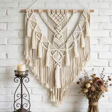 1pc Macrame Wall Art Handmade Woven Lace Tapestry Bohemian Style Colorful Tassel Wall Hanging Decor - Multicolor - View 4