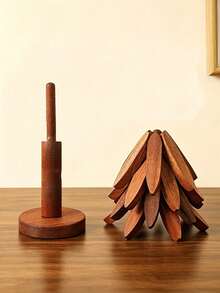 "Insulated Tree" Solid Wood Heat-Resistant Mat - High-Temperature Resistant Table Mat, Solid Wood "Christmas Tree" Shaped Coaster/Cast Iron Pot Mat; High-Quality Coaster With Dual Function Of Home Decor And Tableware Mat, Suitable For Kitchen Decor And Christmas Home Decoration. Applicable Scenes Include Home Decor (Including Autumn, Christmas And Daily Styles), Office Decor, Girls Birthday Decor And Bedroom Wall Decor. - Multicolor - View 3
