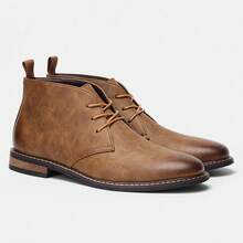 Men's Desert Boots, Classic Retro Derby Boots, Durable Anti-Slip Casual Commuter Ankle Boots - Brown - View 7