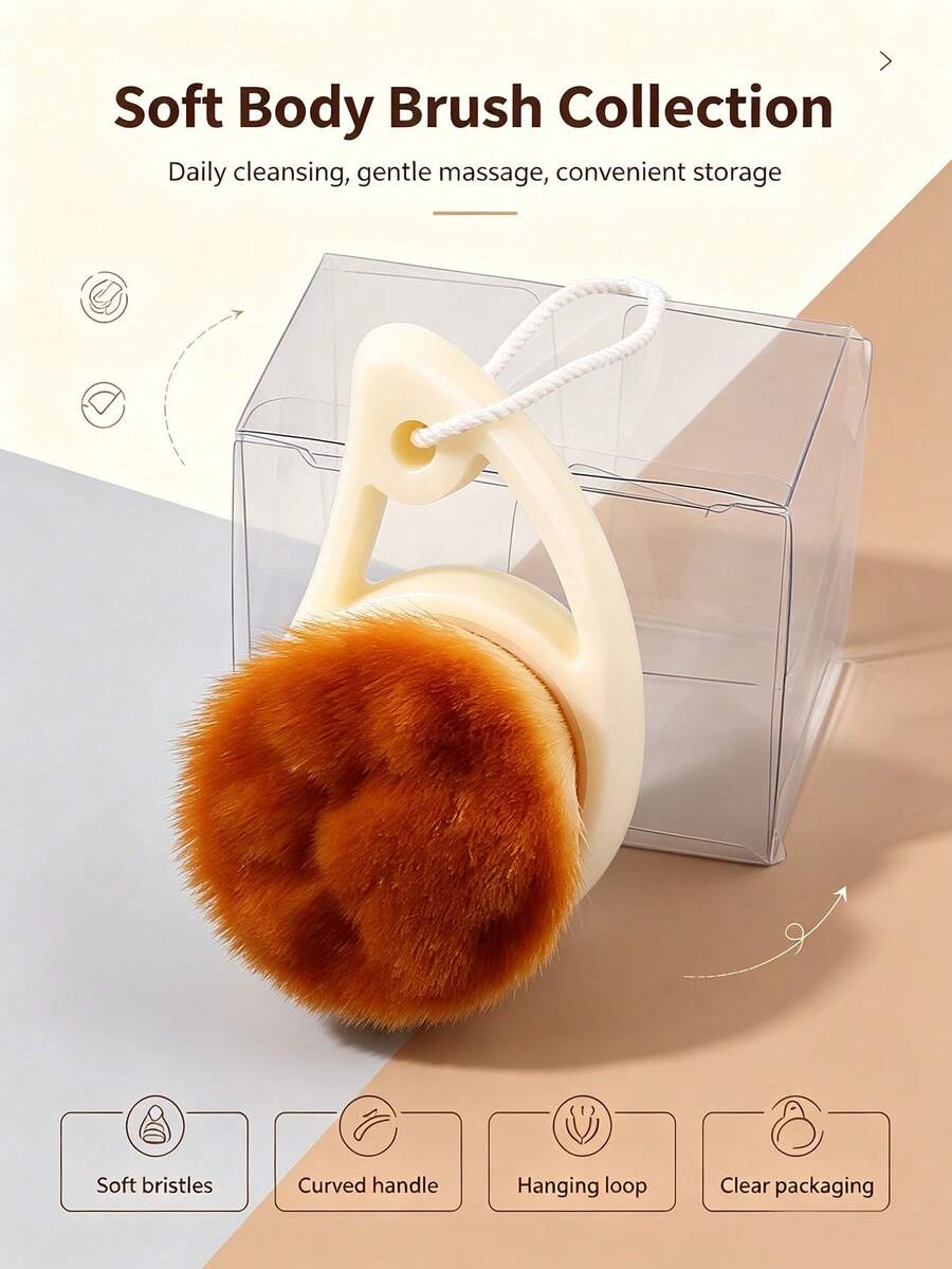 1pc Soft Bristle Facial Cleansing Brush With Hanging Rope, Deep Pore Cleansing Blackhead Removal Face Cleaning Tool With Storage Box - Yellow - View 1