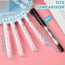 12/26pcs White Heart-Shaped Perforated Bubble Sticks (Liquid Not Included), Holiday, Wedding, Party Supplies - Multicolor - View 7