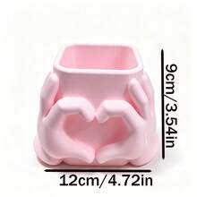 Cute Heart Hand Shaped Toothbrush Holder, Multipurpose Bathroom Counter Storage Organizer, Toothpaste Razor Comb Storage Cup, Aesthetic Bathroom Vanity Decor, Home Table Decor Gift - Multicolor - View 6