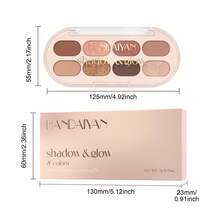 HANDAIYAN Palet Eyeshadow Nuansa Hangat, Set Eyeshadow Matte Berkilau Cokelat Emas Merah Muda untuk Riasan Natural dan Tampilan Smoky - MultiWarna - View 8
